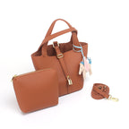 Damen Hobo-Tasche mit abnehmbarem Mini-Organizer und charmantem Tieranhänger