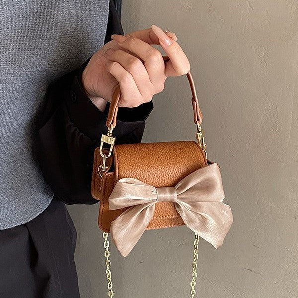 Damen Mini-Handtasche mit dekorativem Schleifen-Design