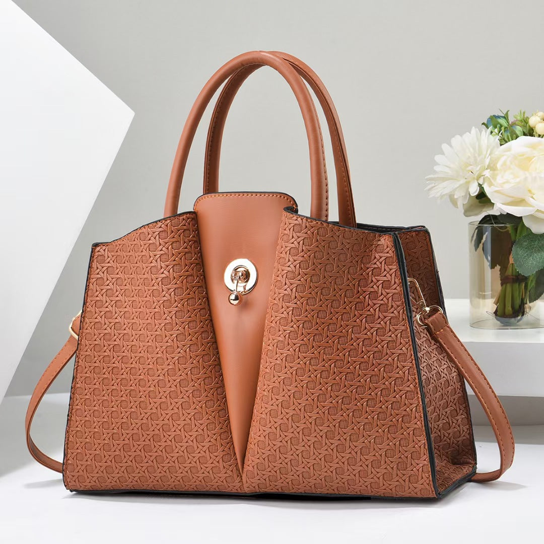 Damen strukturierte Tote-Tasche mit eleganter Falttechnik