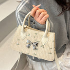 Damen Mini-Tasche mit floralen gewebten Design und stilvollem Schleifendetail