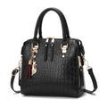 Damen hochwertige Tote-Handtasche mit stilvollem Krokodilleder-Look und abnehmbarem Schultergurt