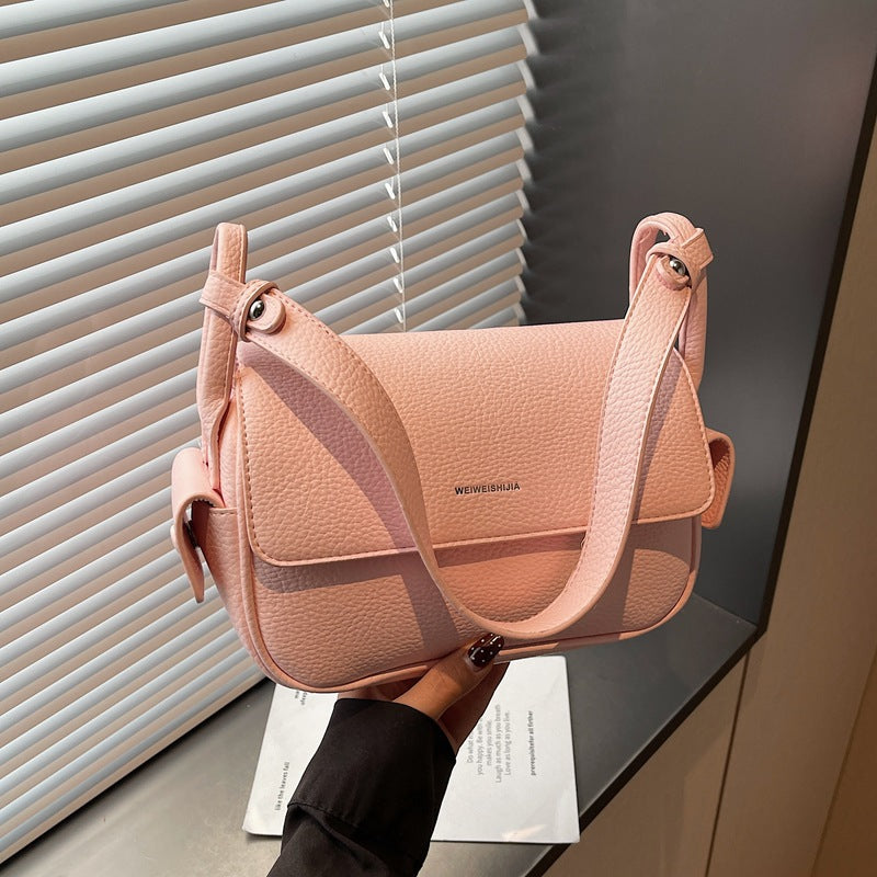 Damen Schultertasche aus weichem, strukturiertem Leder mit verstellbarem Schultergurt