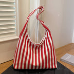 Damen Jute-Tote-Bag mit stilisiertem Streifenmuster