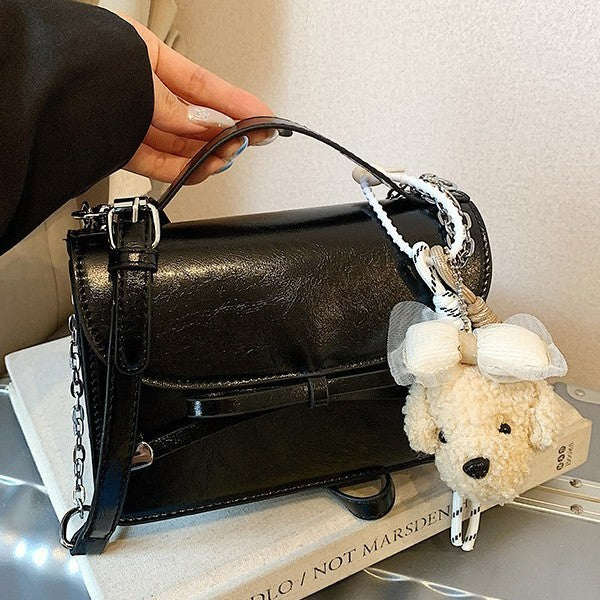 Damen elegante Mini-Handtasche mit süßem Anhänger