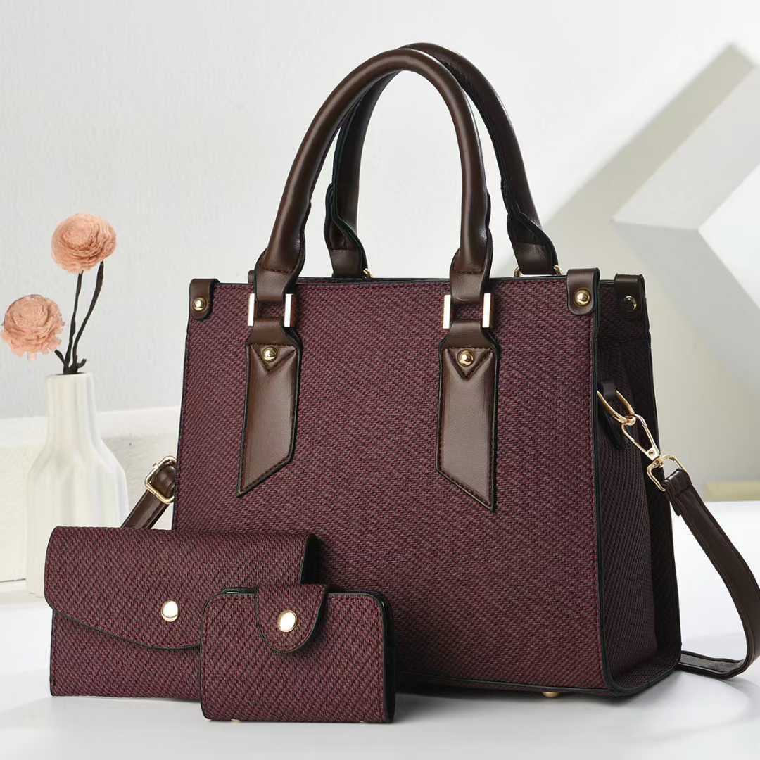 Damentasche mit strukturiertem Design und abnehmbarem Clutch