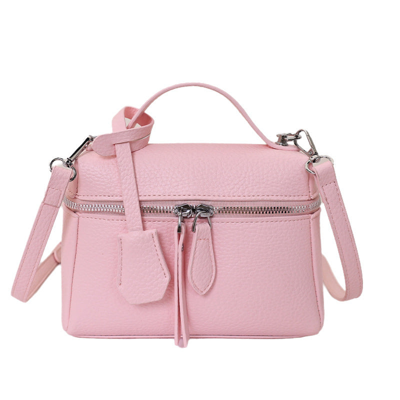 Damen praktische Schultertasche mit Doppelreißverschluss und vielseitigem Tragegurt