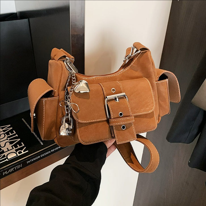 Damen Schultertasche im modernen Design mit praktischen Fächern