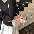 Damen Mini Tasche mit süßem Tier Anhänger und abnehmbarem Schulterriemen