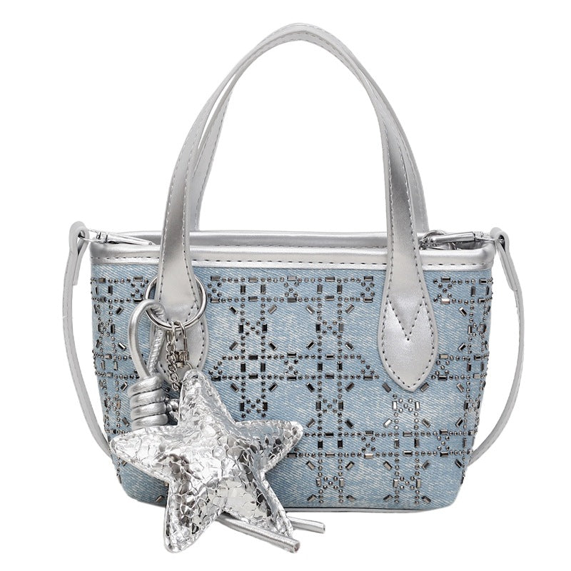 Damen Mini-Handtasche mit funkelndem Stern-Anhänger