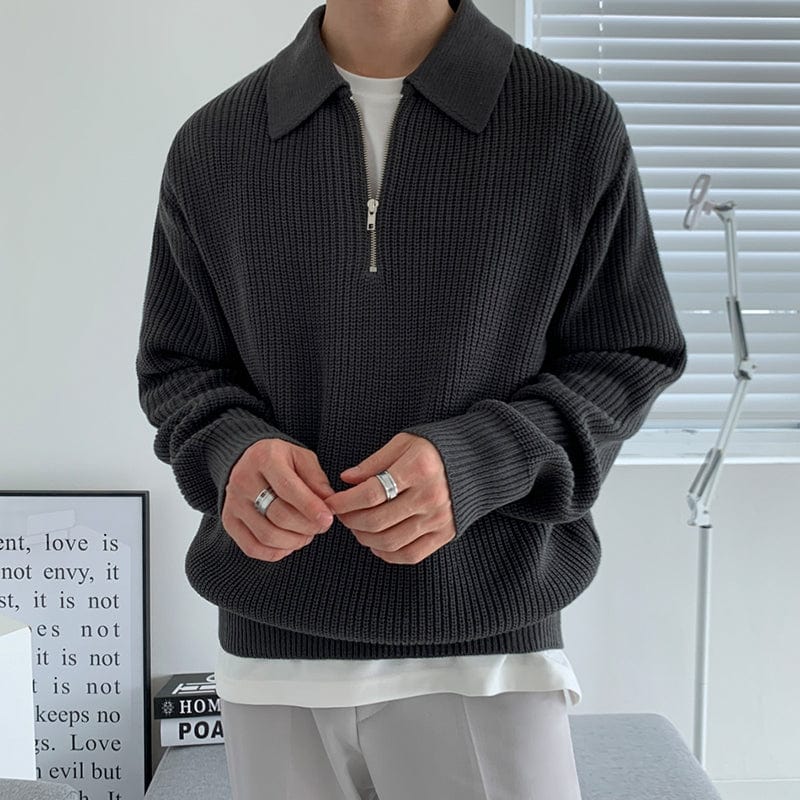 Ryan™ - Pull tricoté avec col demi-zip