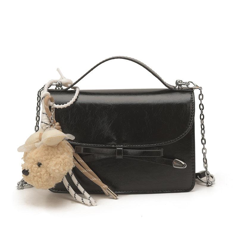Damen elegante Mini-Handtasche mit süßem Anhänger