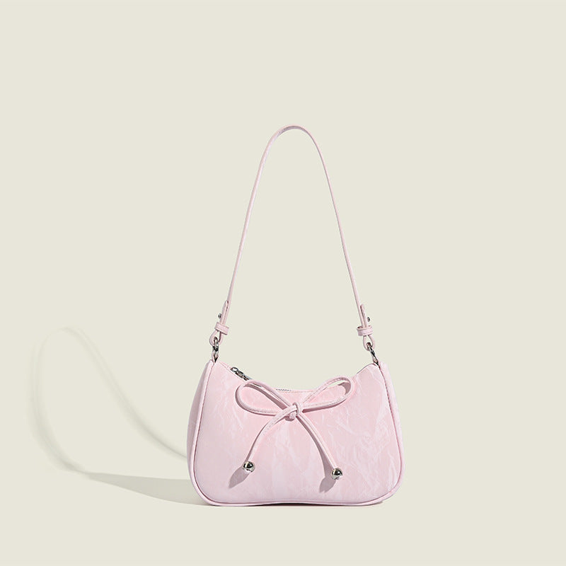 Damen elegante Mini-Handtasche mit verspieltem Kordelzug