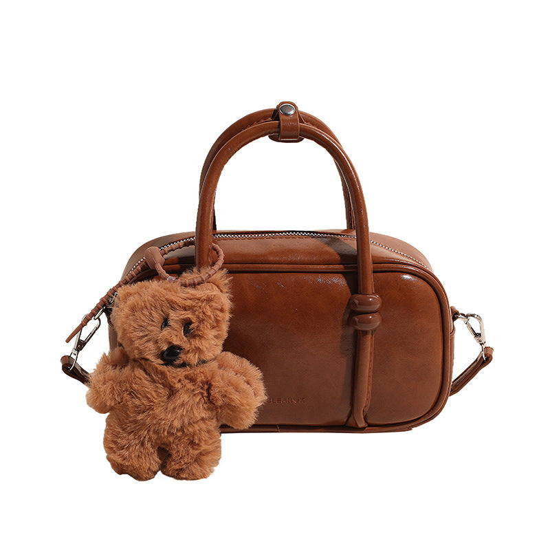 Damen Mini-Handtasche mit charmantem Bärenanhänger