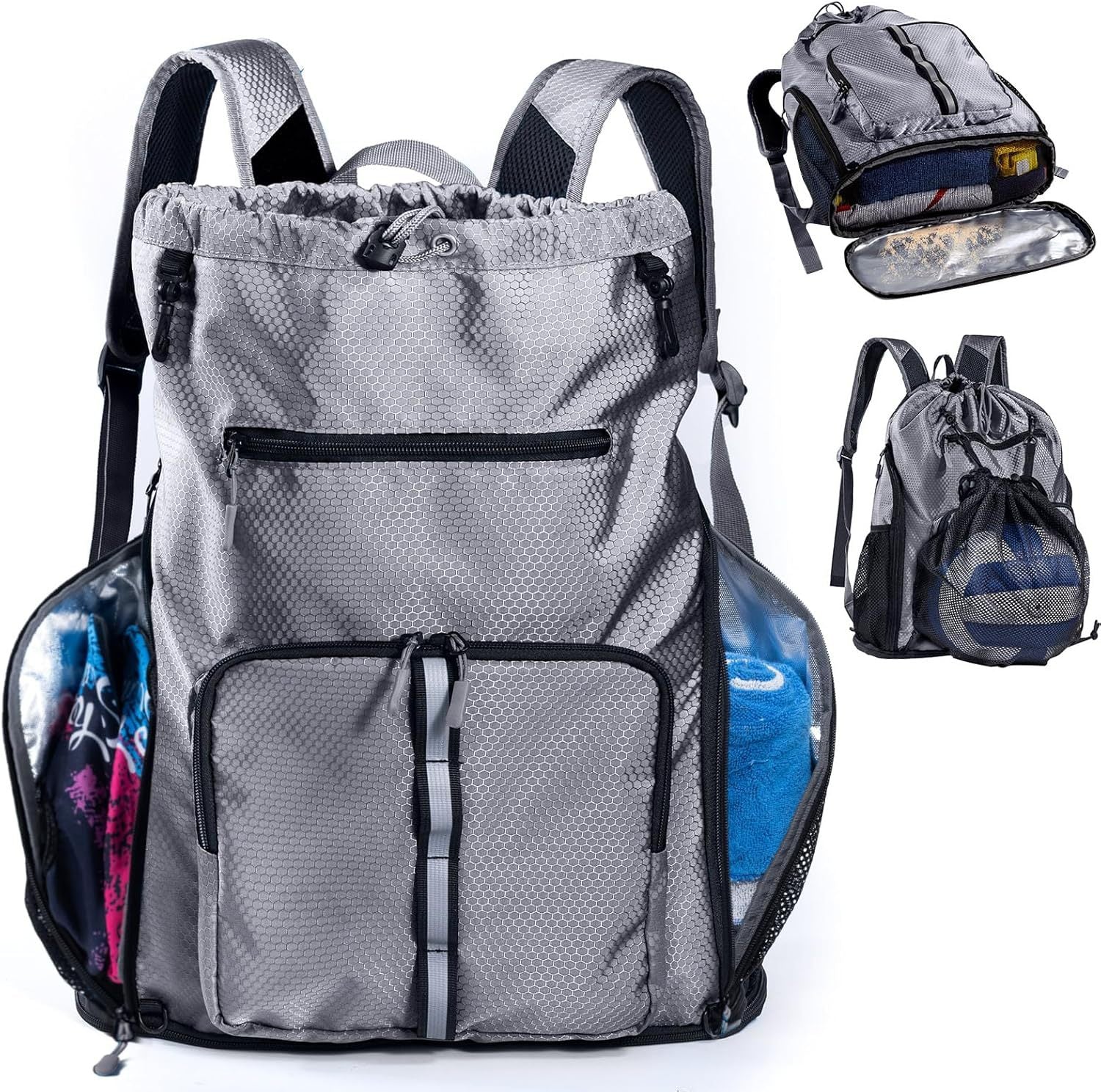 Multifunktionaler Freizeit-Rucksack mit speziellen Fächern für Handtücher und Sportzubehör