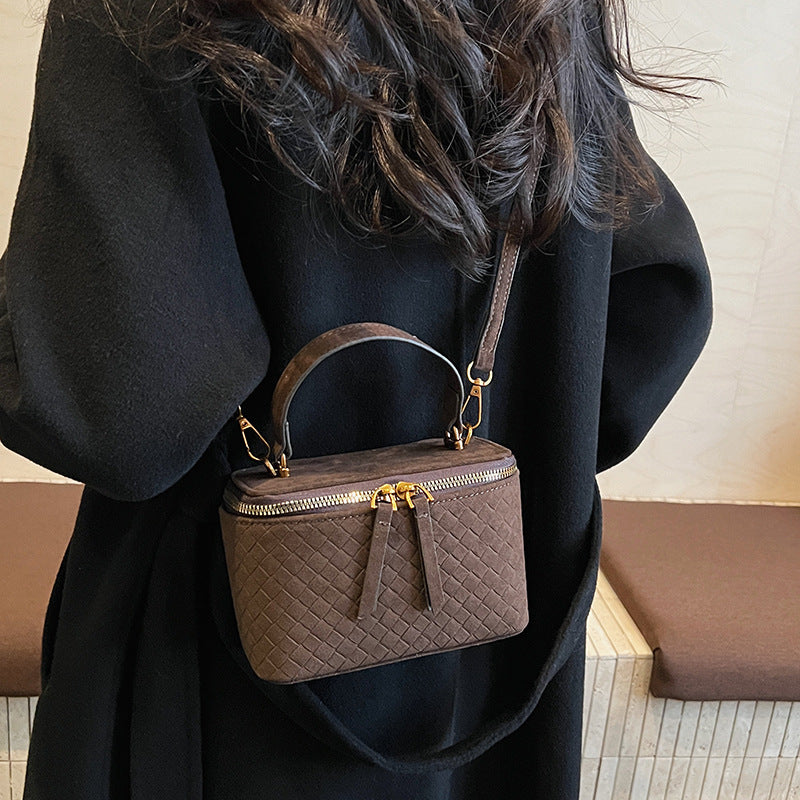Damen strukturierte Schultertasche mit abnehmbarem Tragegurt