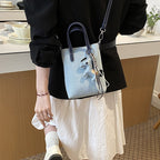 Damen Mini Shopper Tasche mit süßem Tieranhänger