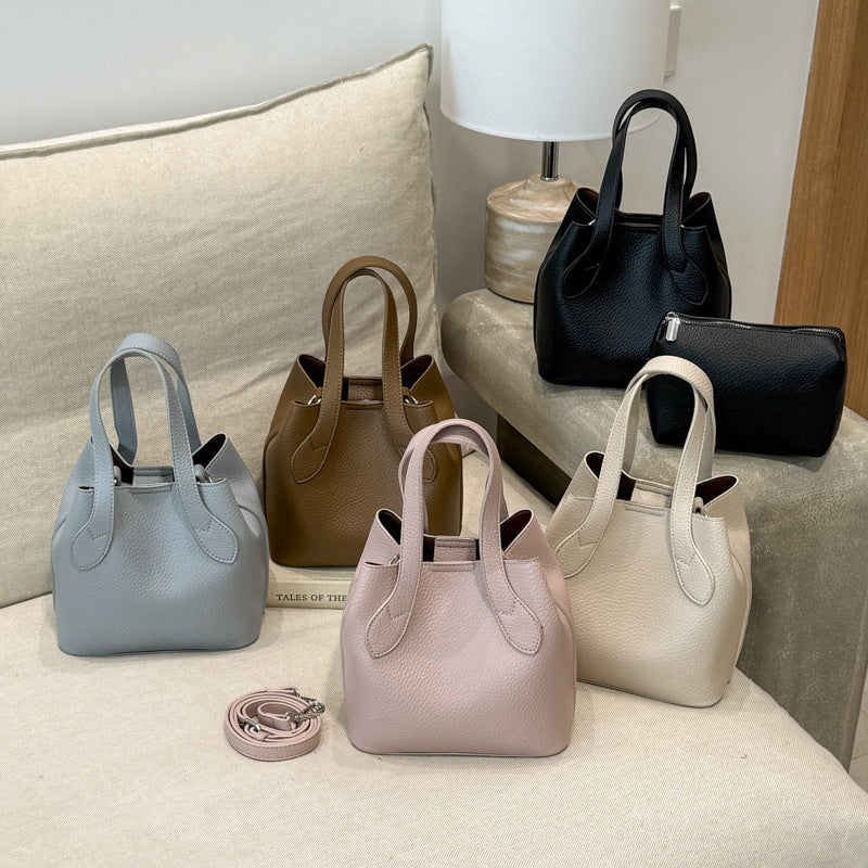 Damen Mini Schultertasche mit abnehmbarem Kosmetiktäschchen