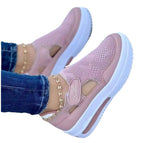 Damen Atmungsaktive Slip-On Sneaker mit Flexiblem Design und Gepolsterter Sohle