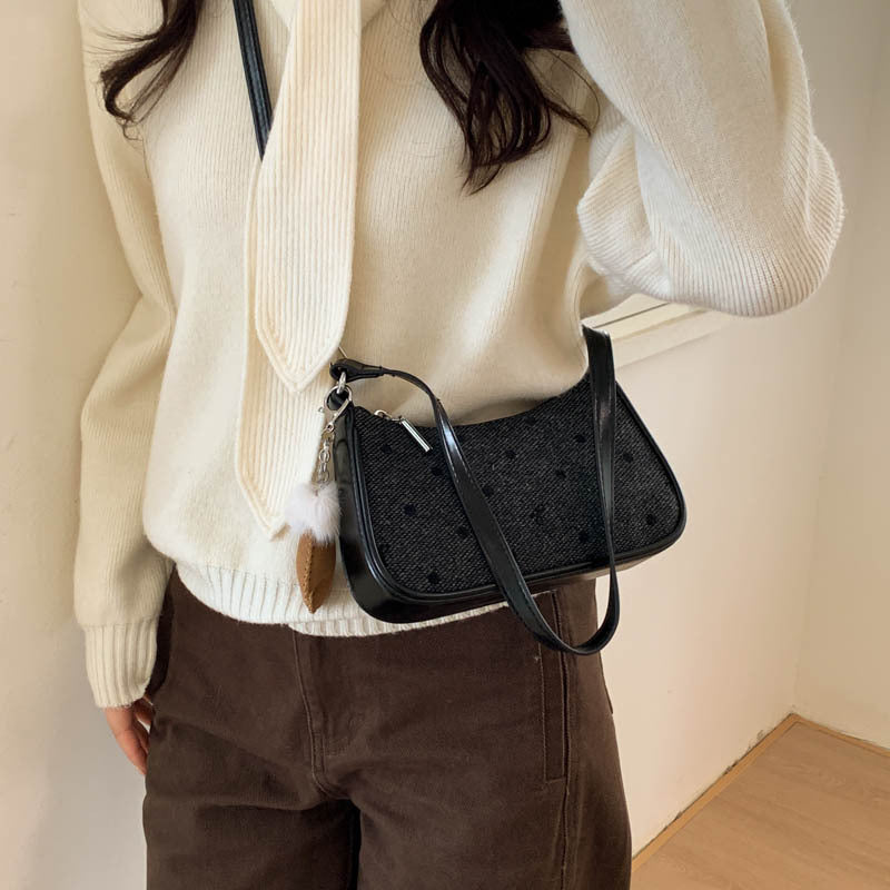 Damen trendige Mini-Handtasche mit verspieltem Tieranhänger