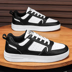 Damen Sportliche Leder Sneaker mit Gepolsterter Innensohle