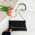 Damen elegante Clutch mit glänzendem Obermaterial