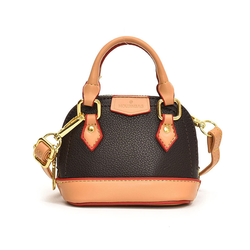 Damen Mini Hobo Tasche aus strukturiertem Kunstleder mit goldenen Akzenten