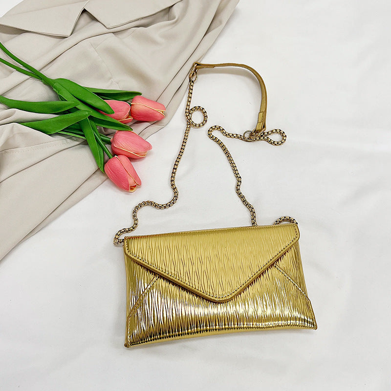 Damen elegante Clutch mit glänzendem Obermaterial