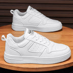 Damen Sportliche Leder Sneaker mit Gepolsterter Innensohle
