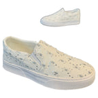 Damen Fashion Slip-On Sneakers mit funkelnden Applikationen