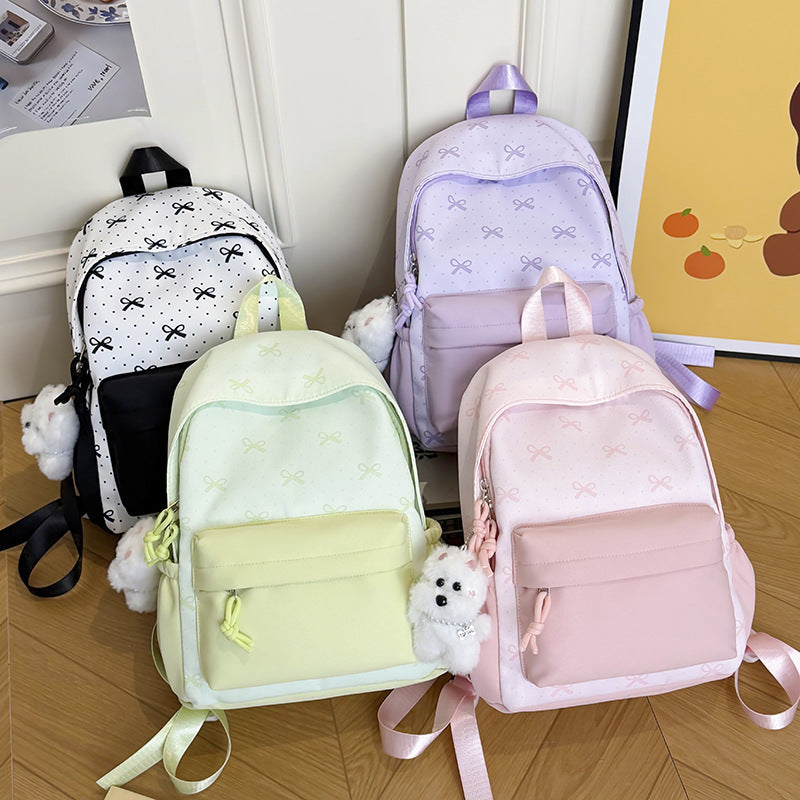 Verspielt gemusterter lässiger Schulrucksack