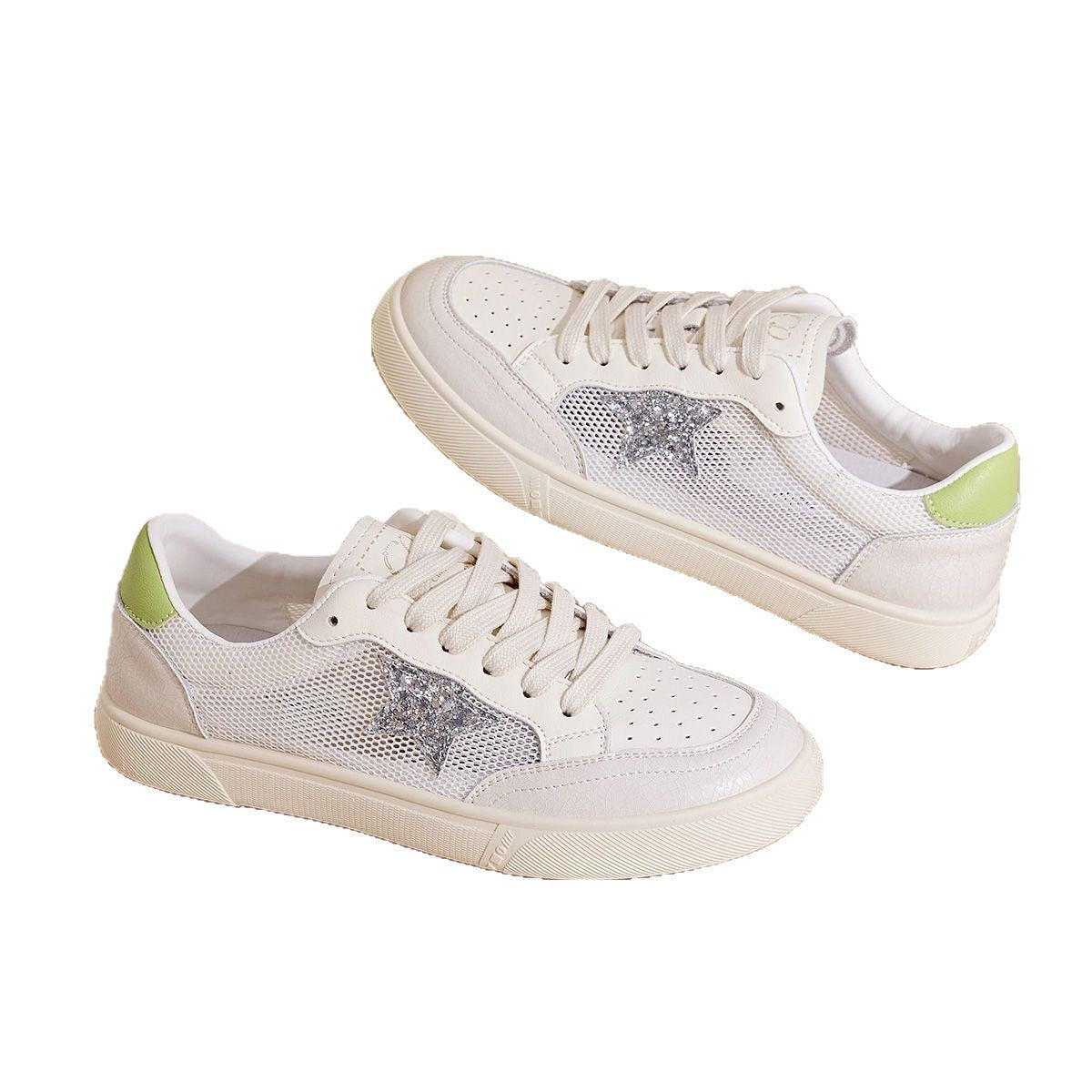 Damen Sneakers mit atmungsaktivem Mesh und stylischem Stern Design
