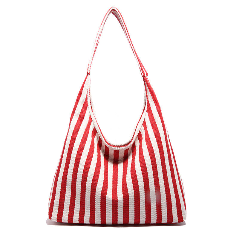 Damen Jute-Tote-Bag mit stilisiertem Streifenmuster