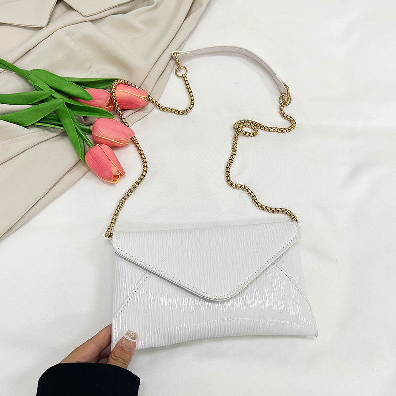 Damen elegante Clutch mit glänzendem Obermaterial