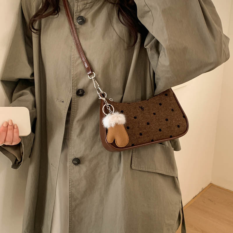 Damen trendige Mini-Handtasche mit verspieltem Tieranhänger