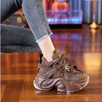 Damen sportliche chunky Sneaker mit modischem Profil und atmungsaktiver Konstruktion