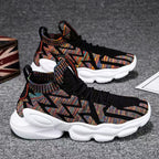 Damen High-Cut Sport Sneakers mit elastischem Strickbereich
