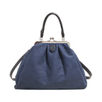 Damen große Schultertasche mit eleganten Falten und abnehmbarem Schulterriemen