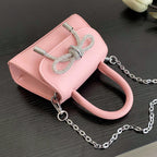 Damen Mini-Handtasche mit elegantem Kettenverschluss