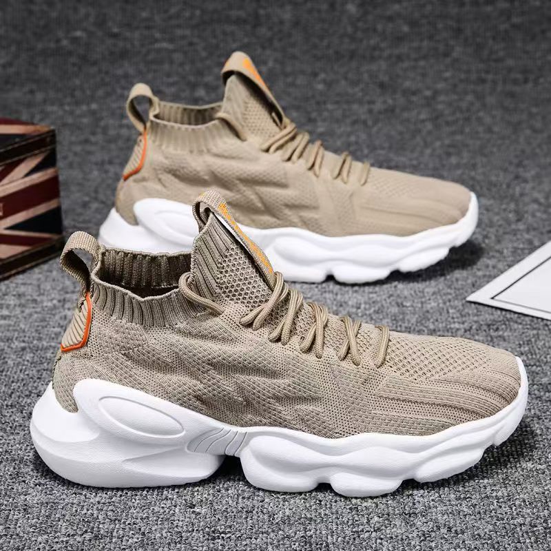 Damen High-Cut Sport Sneakers mit elastischem Strickbereich