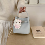 Damen Mini Tasche mit abnehmbarem Plüschanhänger