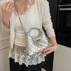 Damen Mini-Tasche mit elegantem gesteppte Design und stilvollem Kettenverschluss