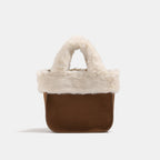 Damen Mini-Bag mit luxuriösem Kunstpelzkragen