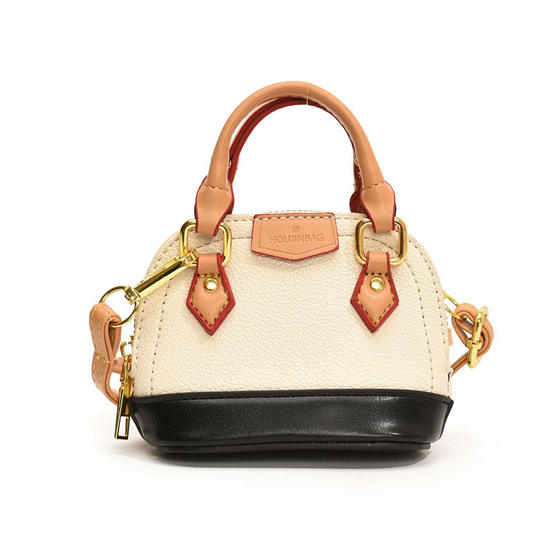 Damen Mini Hobo Tasche aus strukturiertem Kunstleder mit goldenen Akzenten