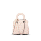 Damen Mini-Handtasche mit auffälligem gerafftem Design und Perlenakzenten