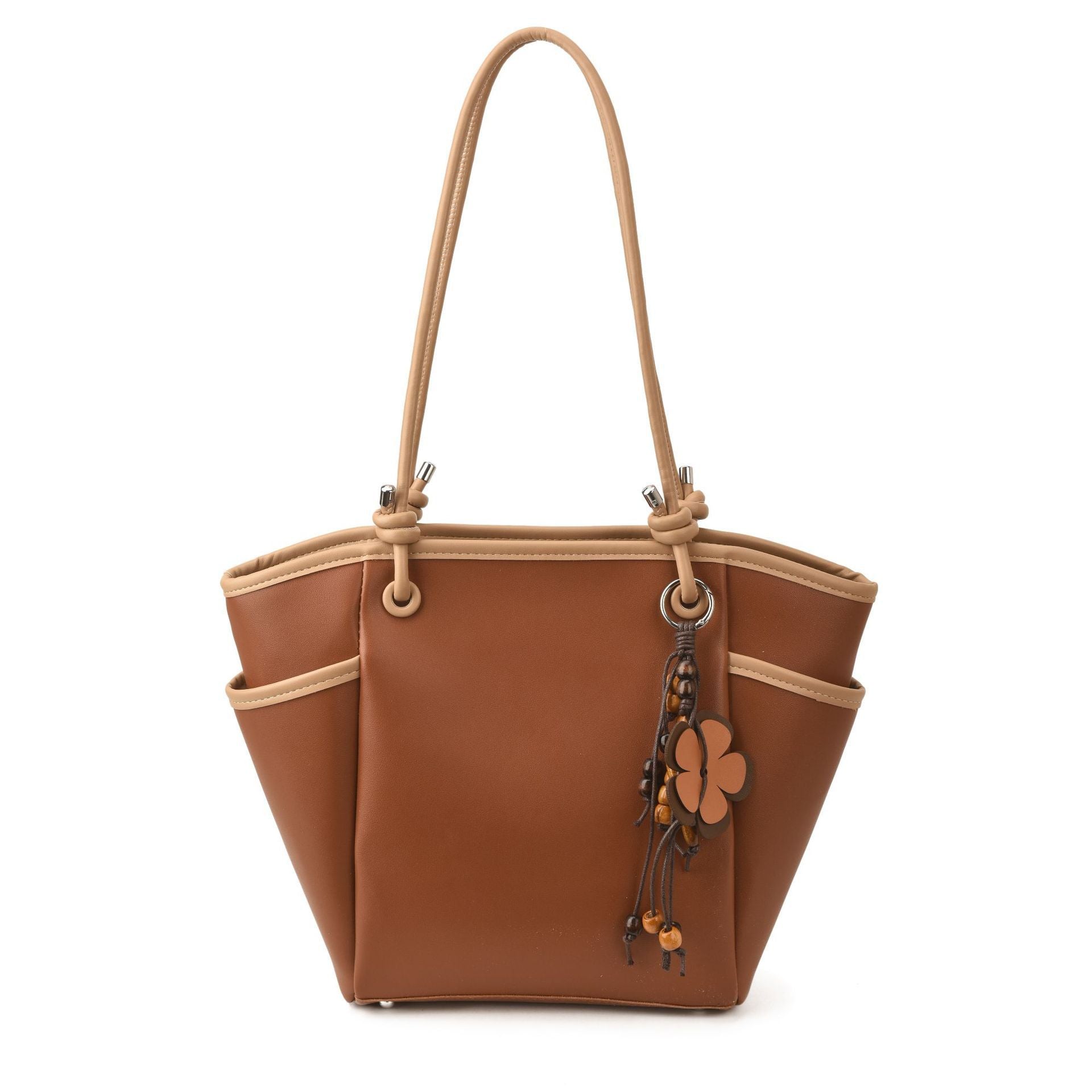Damen praktische Schultertasche mit charmanten Applikationen