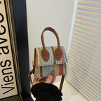 Damen Mini-Tasche mit gewebtem Design und abnehmbarem Schultergurt