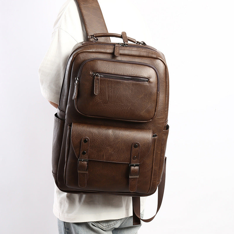 Stylischer Mehrzweck-Leder-Rucksack