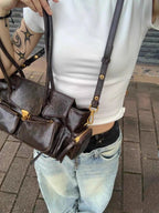 Retro-Stil Leder Handtasche