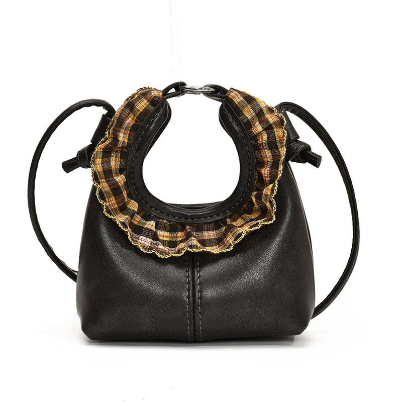 Damen Mini-Handtasche mit trendigem Rüschendesign