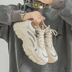 Modische Damen Chunky Sneakers mit atmungsaktiver Obermaterialstruktur und rutschfester Sohle